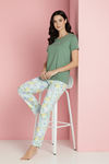 Zivame Citrus Summer Buttersoft Knit Poly Pyjama Set - Pale Blue — thumbnail 4